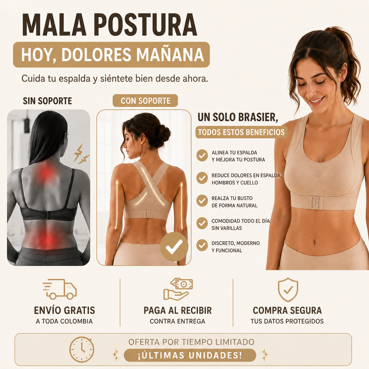 Brasier Corrector de Postura Sin Varillas – Levanta Busto y Máxima Comodidad